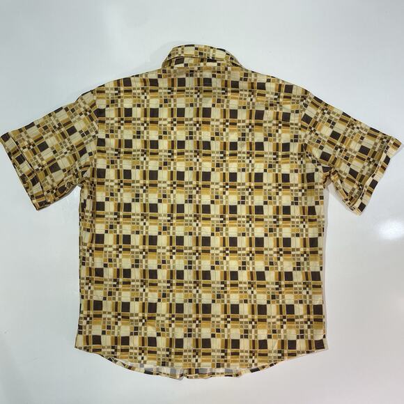 BC Ethic Men’s Lounge Club Shirt Lg Textured Shine Casual Windowpane Button - Picture 6 of 6